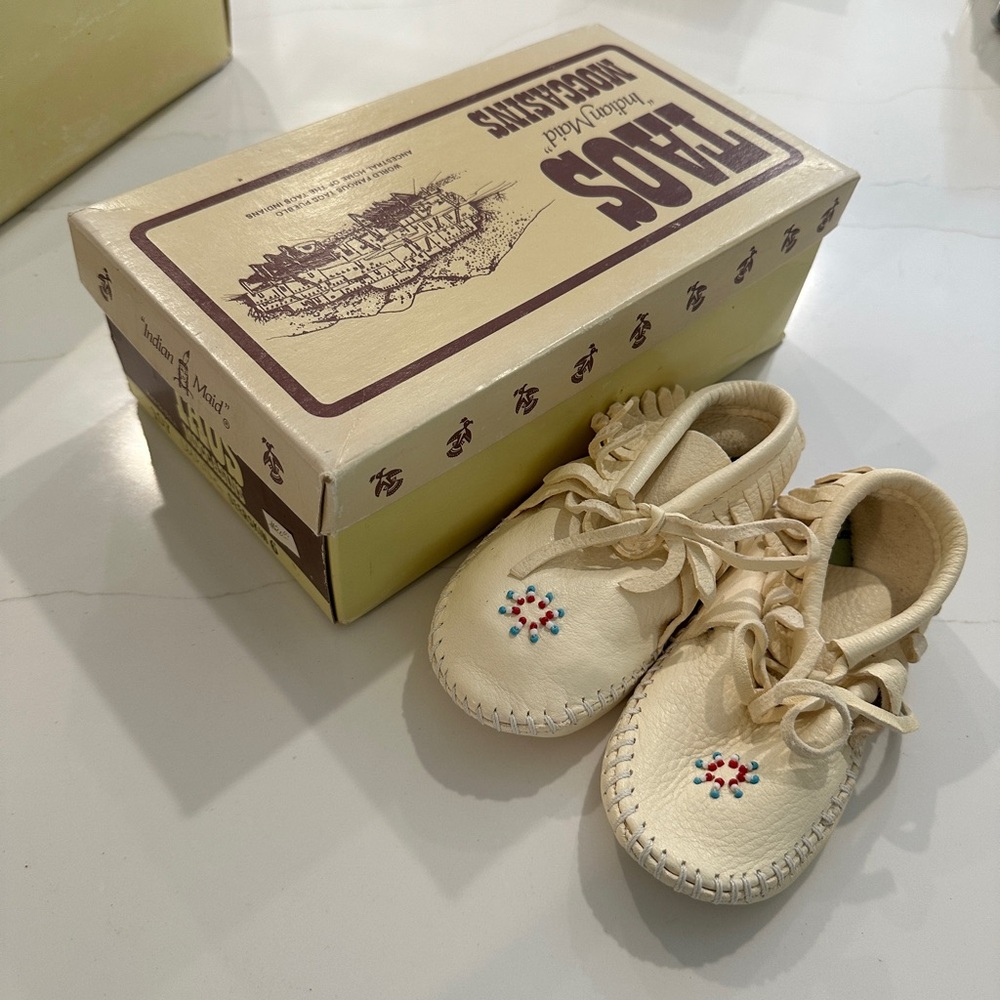 Taos Toddler Moccasins - Cream